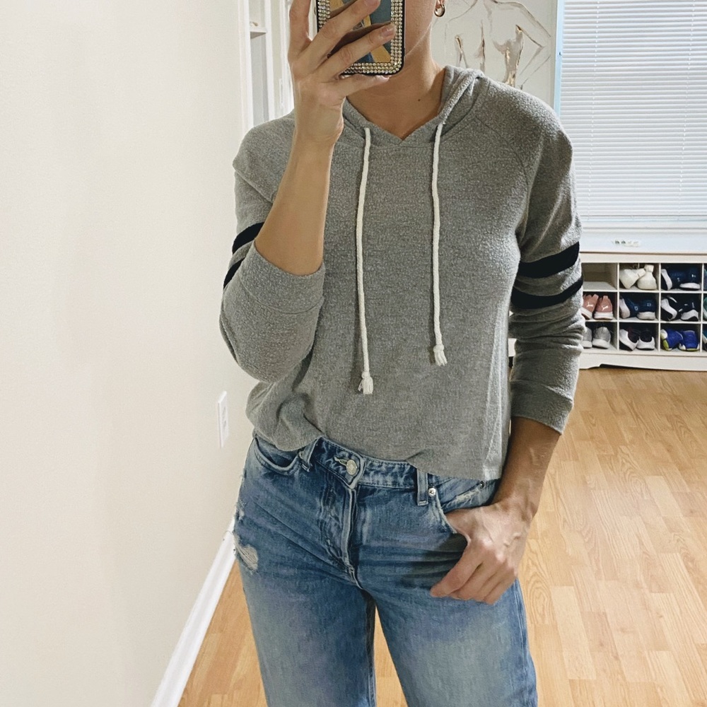 Heather grey hooded sweater